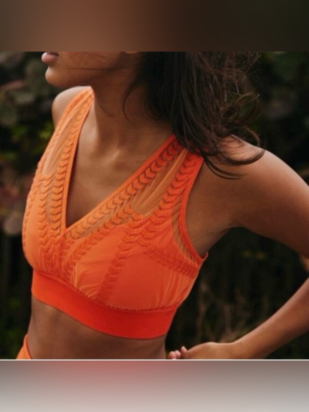 FP Movement by Free People Orange Lace-Detail Sports Bra